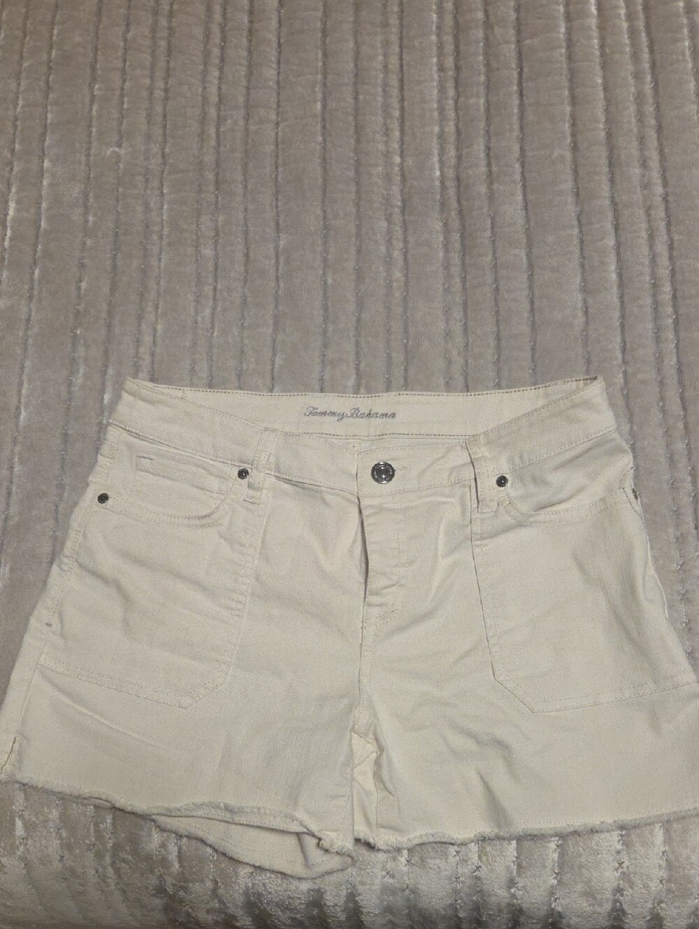 Tommy Bahama White Cotton Casual Jean Shorts 4" Size 6
